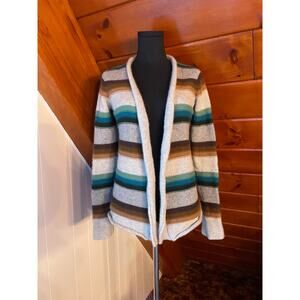 Vince Multicolor Striped Knit Cashmere Cardigan sz S